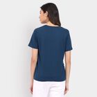 Ladies'  Stripes Round Neck T-Shirt, नेवी ब्लू, small image number null