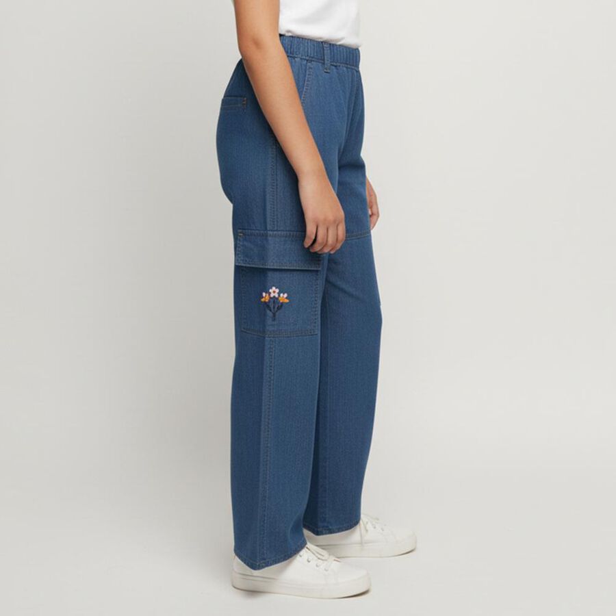 Girls' Jeans, मध्यम नीला, large image number null