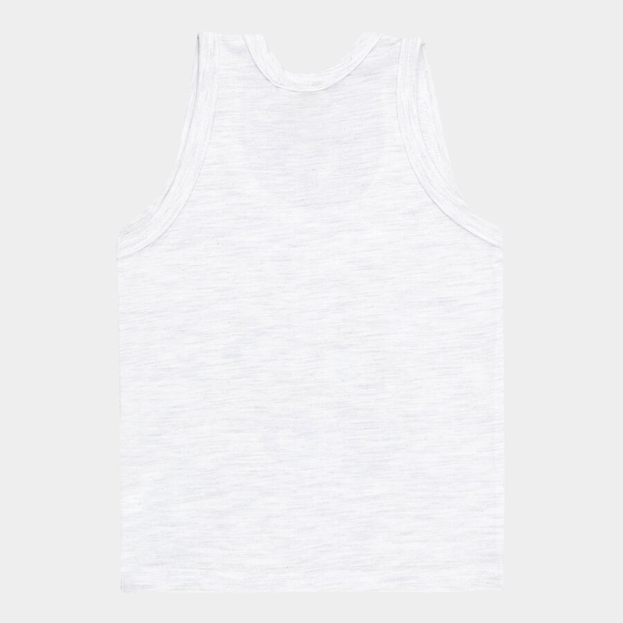 Infants Solid Vest, Melange Light Grey, large image number null