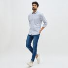 Men's Light Blue Cotton Spread Collar Casual Shirt, Light Blue, small image number null