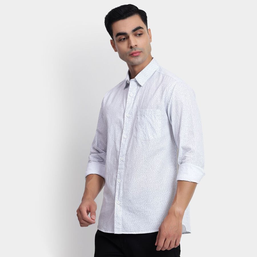 Men's 100% Cotton Casual Shirt, ऑफ व्हाइट, large image number null