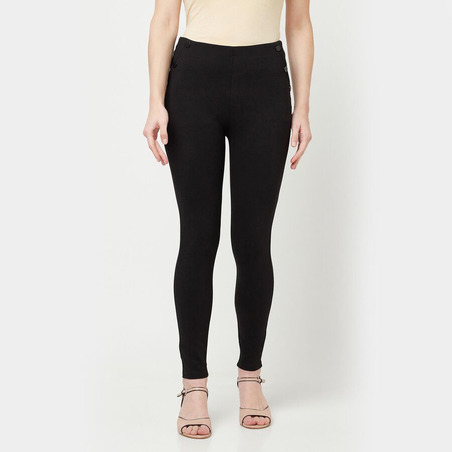 Solid Trousers, Black, large image number null