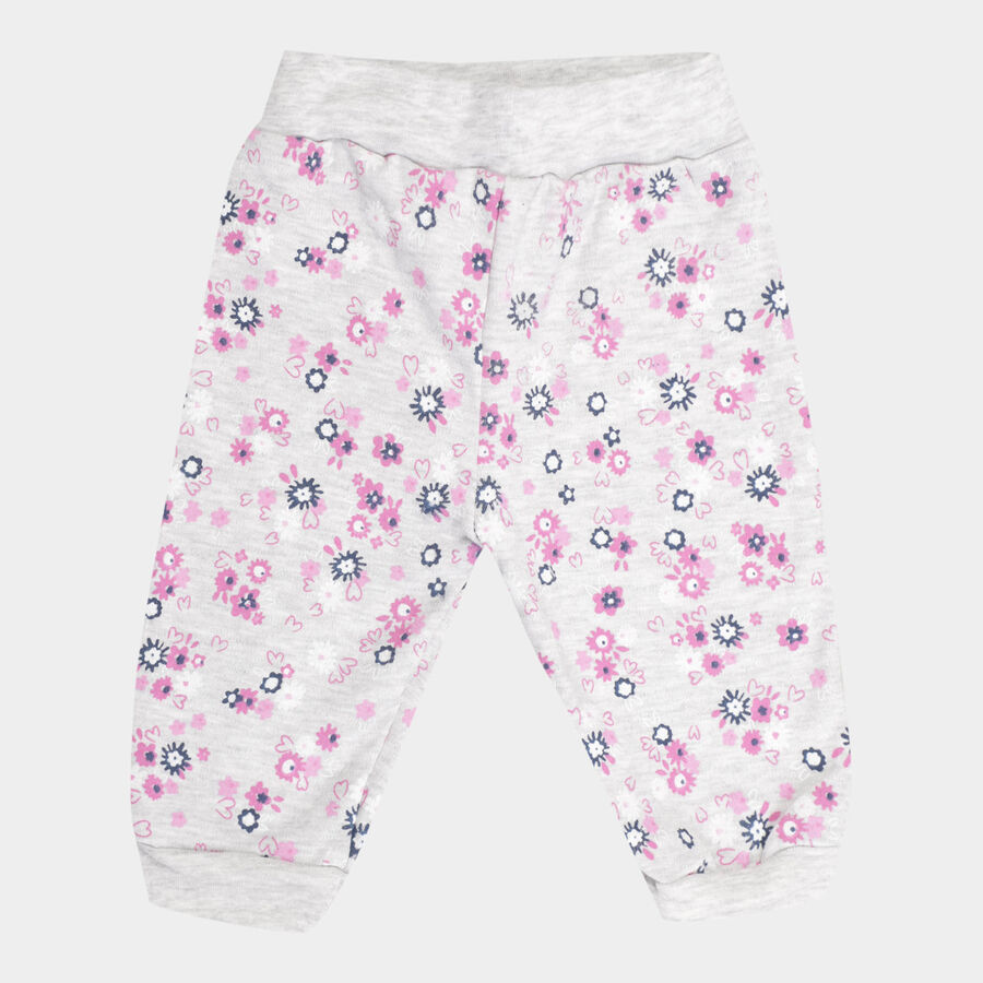 Infants Printed Rib Waist Pyjama, Melange Light Grey, large image number null