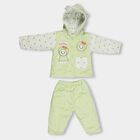 Infants Light Sage Green Hooded Casual Style Jump Suit, Light Green, small image number null