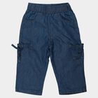 Girls' Light Blue Relaxed Fit Cargo Jeans, हल्का नीला, small