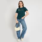 Ladies' Round Neck T-Shirt , गहरा हरा, small