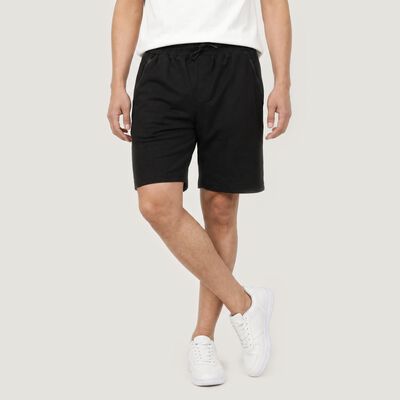 Men's Black Regular Fit Athletic Bermuda Shorts