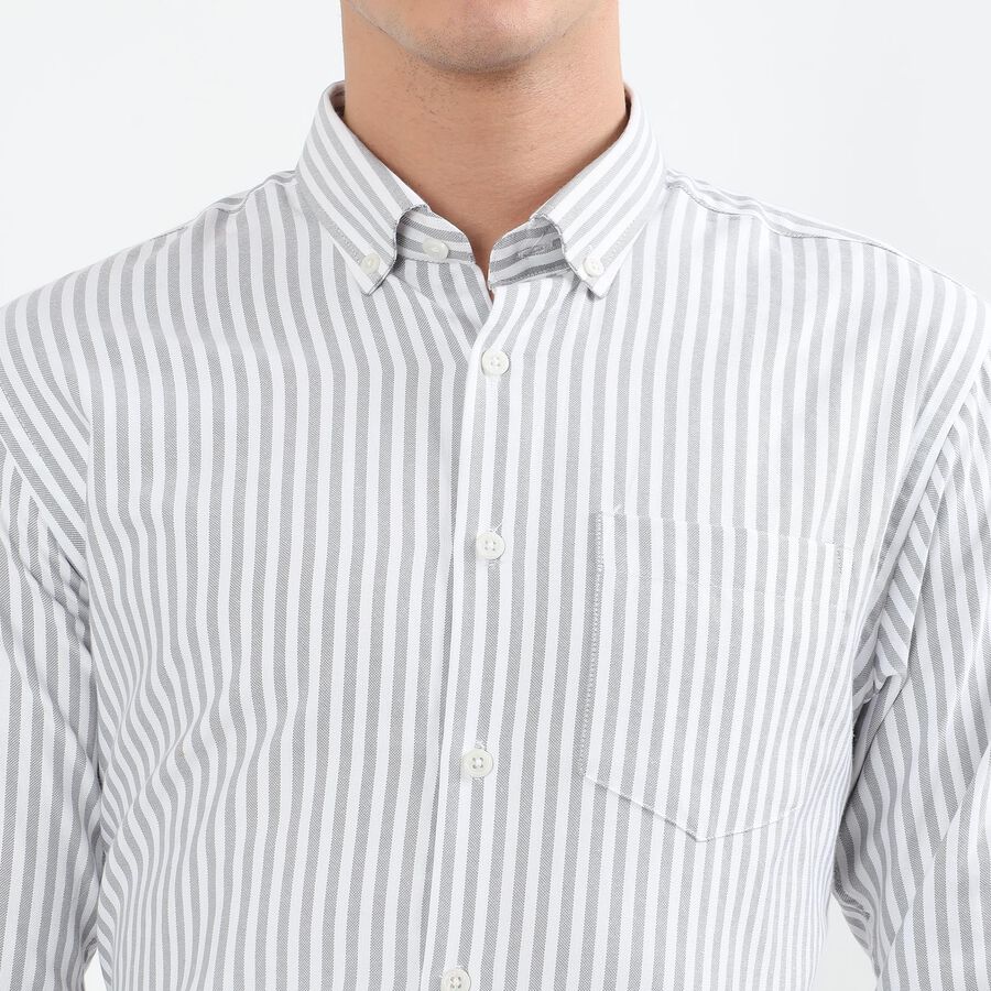 Men's Light Grey Button Down Classic Formal Shirt, हल्का ग्रे, large image number null