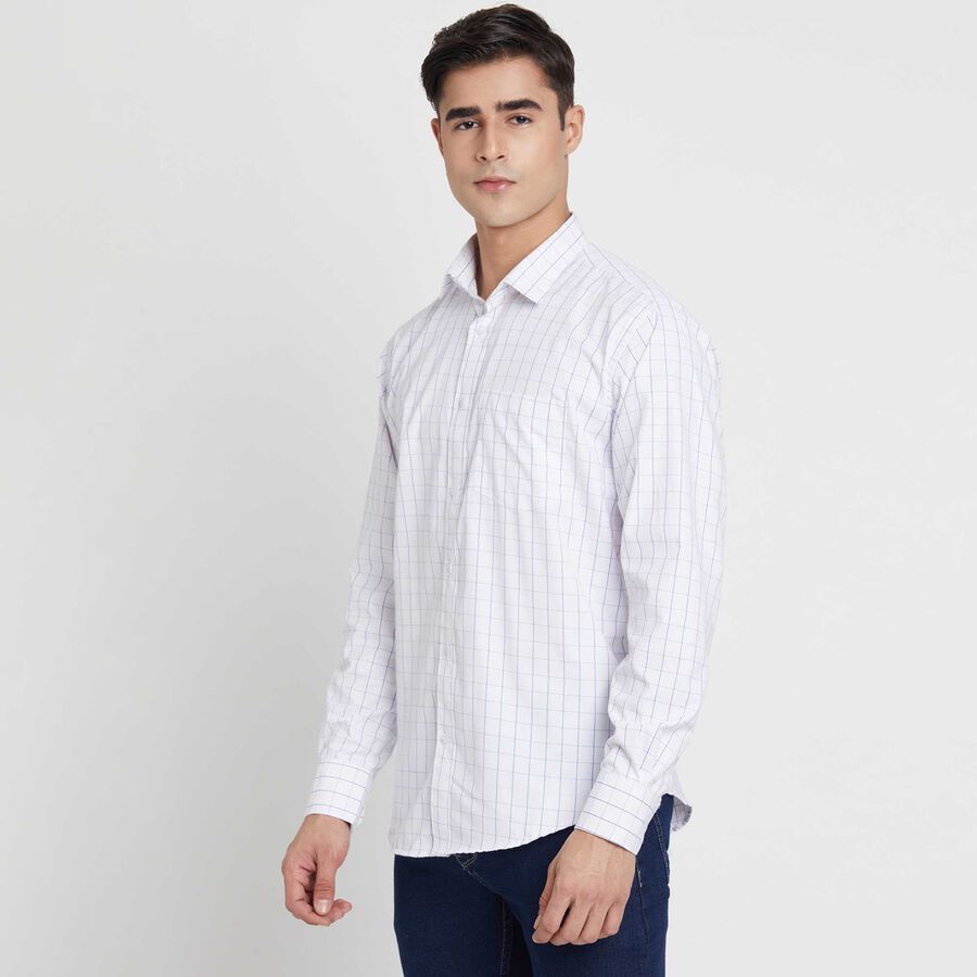 Checks Regular Collar Formal Shirt, White, large image number null