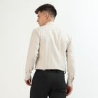 Men's Light Beige Button-Down Classic Formal Shirt, Beige, small image number null