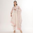 Women's Soft Blush Pink Floral Printed Ethnic Set, Light Pink, small