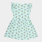 Girls Cotton Frock, Aqua, small image number null