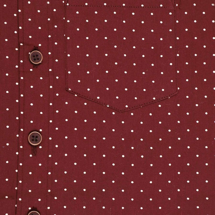 Boys Cotton Casual Shirt, Maroon, large image number null