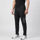 Men's Black Slim Fit Reflective Stripe Track Pants, काला, small