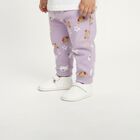 Infants Soft Cream White Elastic Waist Pyjama, Lilac, small image number null