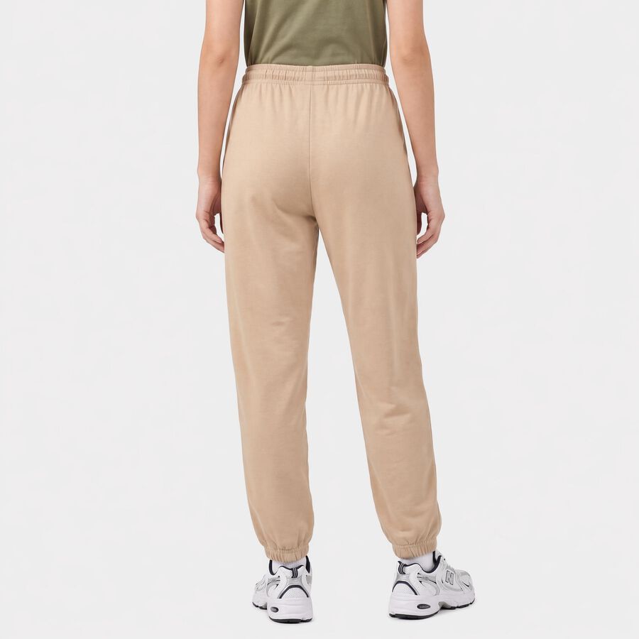 Women's Beige Regular Fit Jogger Track Pants, Beige, large