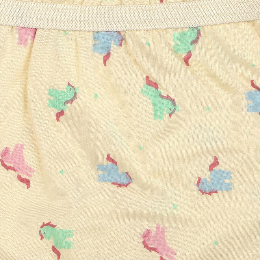 Girls' Yellow Regular Fit Printed Bloomer, पीला, large
