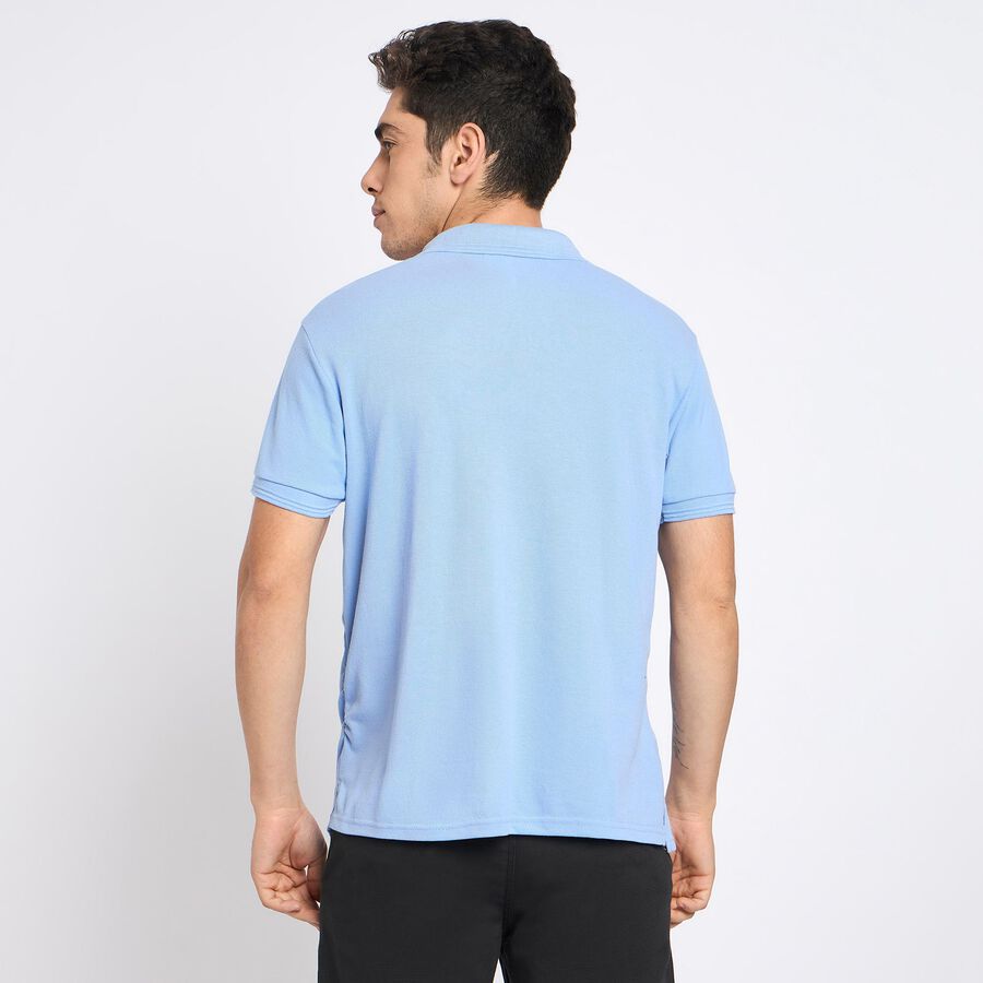 Men's Collared Half Sleeves T-Shirt, Light Blue, large image number null