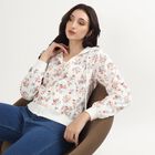 Women's Off White Hooded Casual Sweatshirt, ऑफ व्हाइट, small image number null