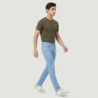 Men's Light Blue Slim Fit Classic 5-Pocket Jeans, Ice Blue, small
