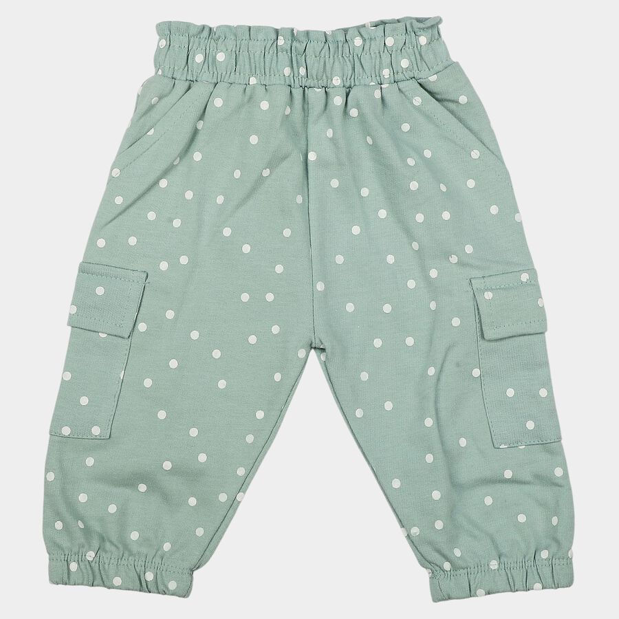 Infants' Mint Green Jogger Fit Polka Dot Cargo Pocket Pyjama, हल्का हरा, large