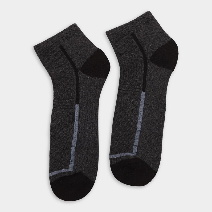 Men's Socks (Pack of 3), काला, large