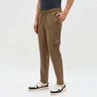 Men's Muted Brown Slim Fit Cargo Jogger , भूरा, small image number null