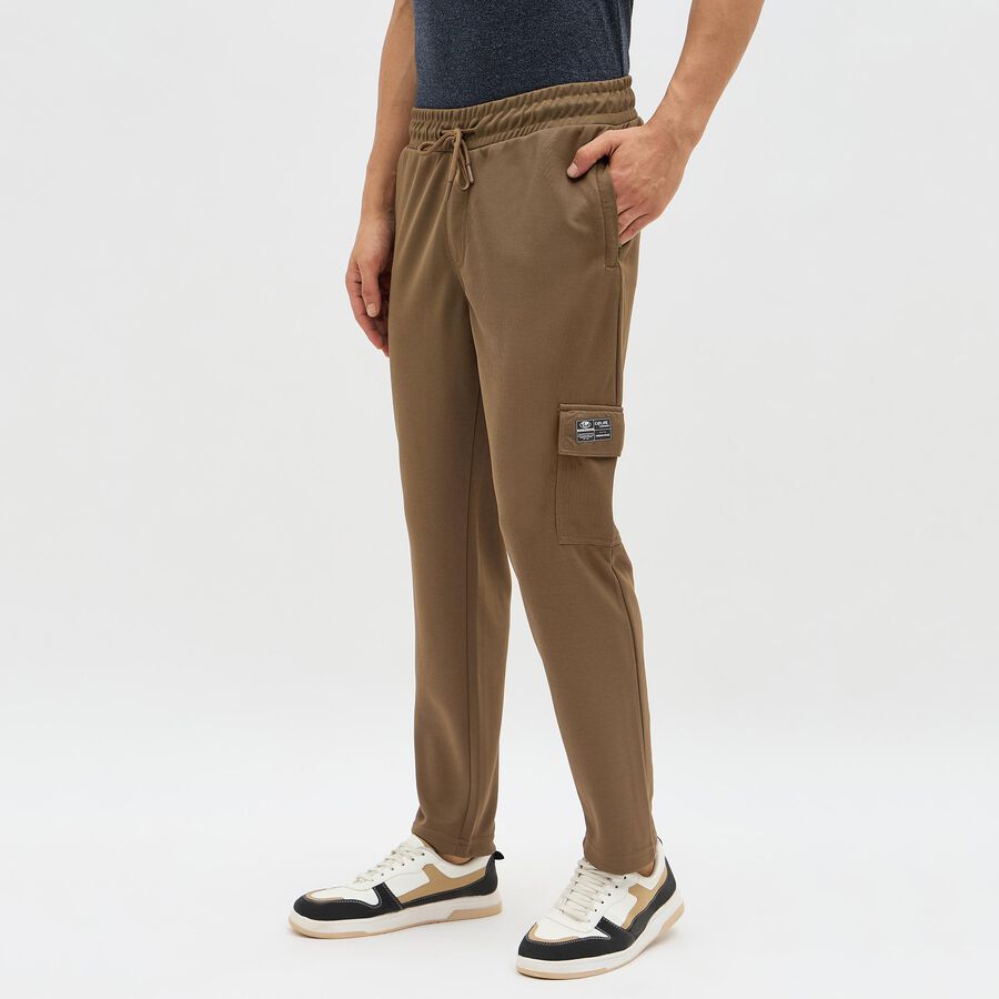 Men's Muted Brown Slim Fit Cargo Jogger , भूरा, large image number null