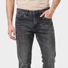 Men's Dark Grey Slim Fit Faded Jeans, Dark Grey, small