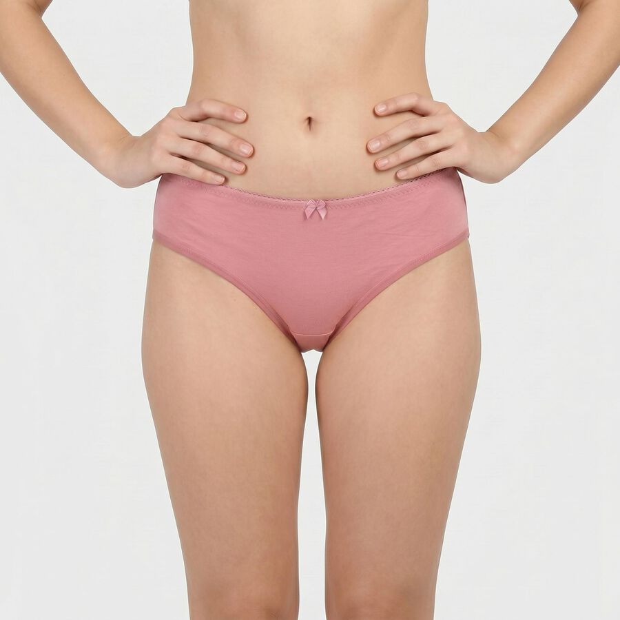 Women's Pink Regular Fit Solid Brief Panty, चुनिंदा, large