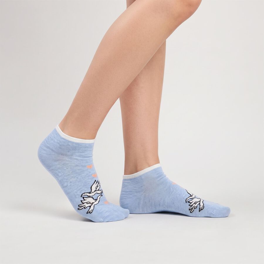 Women's Multi-Color Regular Fit Printed Pack of 3 Socks, Assorted, large