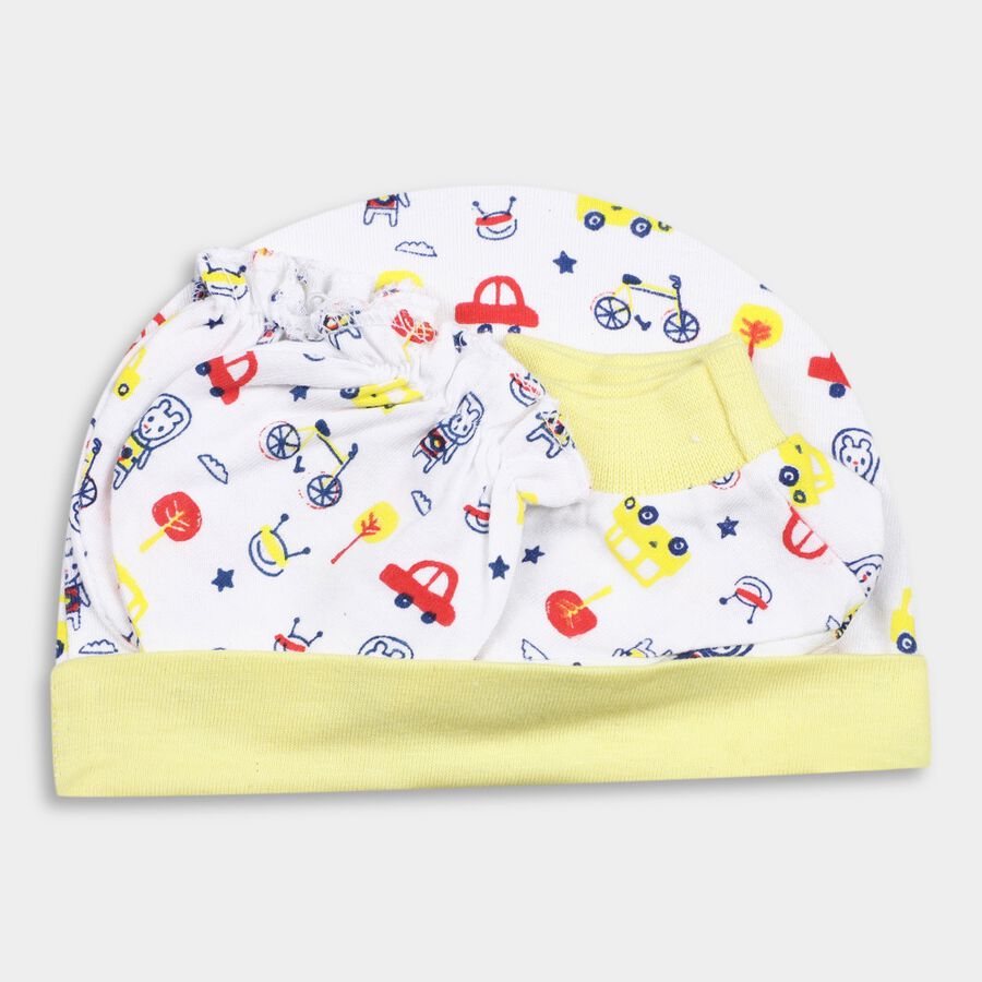 Infants' Cotton Gift Set (Cap, Mittens, Booties), White, large