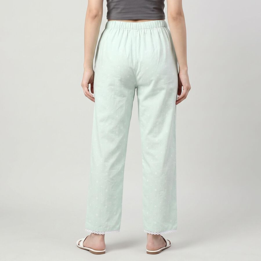 Women's Mint Green Regular Fit Printed Palazzos, Light Green, large