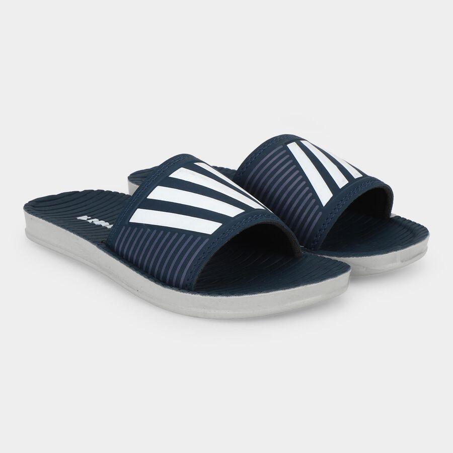 Boys' Slipper, Navy Blue, large