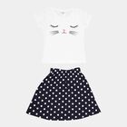 Chest Printed Skirt Top Set, White, small image number null