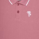 Boys Dusty Rose Polo Neck Casual T-Shirt, गुलाबी, small