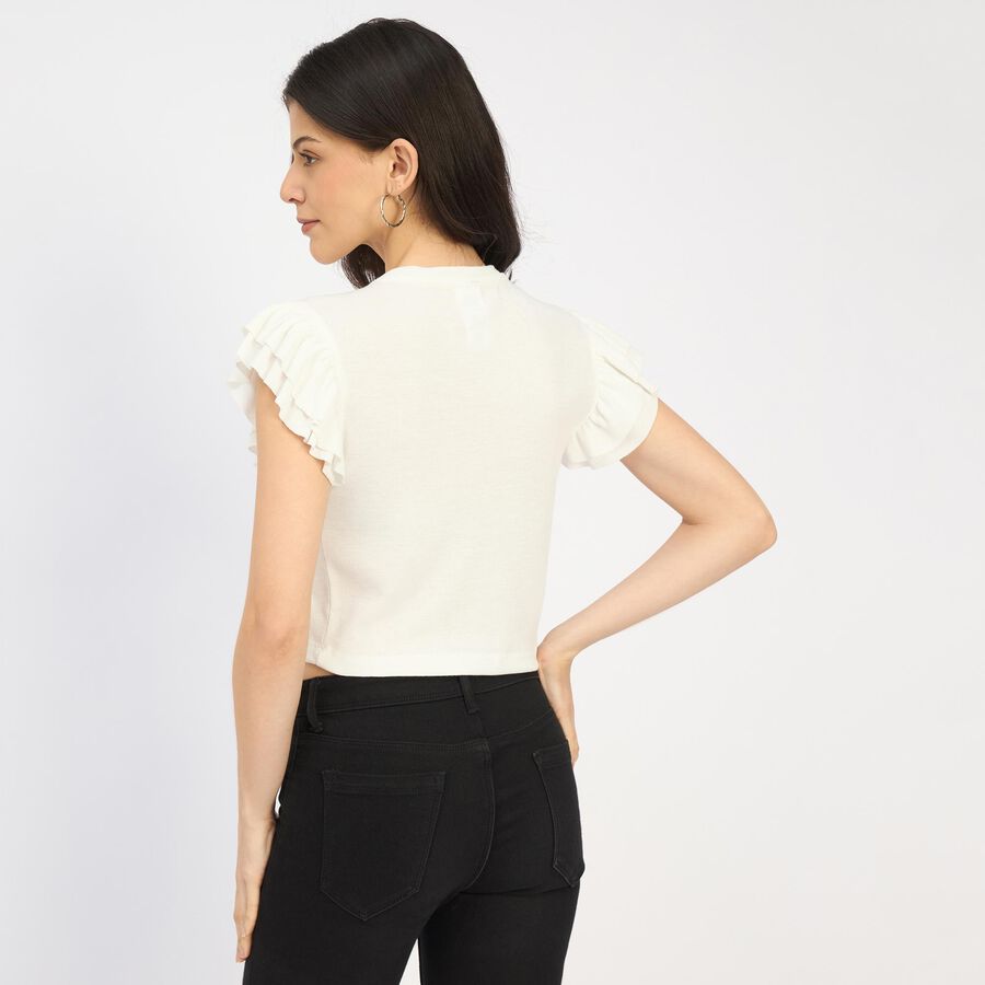 Ladies'  Crop  Top, White, large image number null