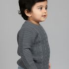 Infants Dark Grey Crew Neck Classic Pullover, Dark Grey, small image number null