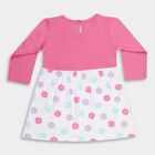 Infants' Bright Pink and White Floral Printed Long Sleeve Frock, Pink, small image number null