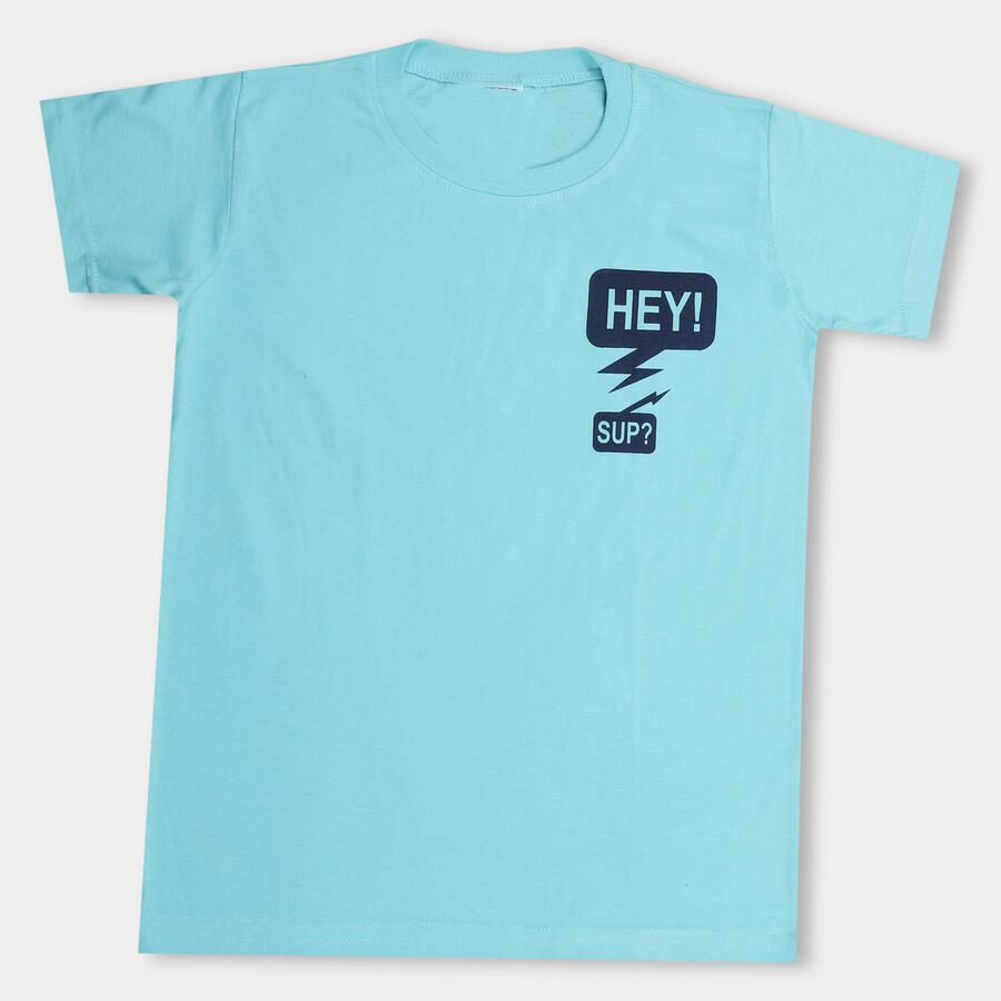 Boys' Half Sleeves T-Shirt, एक्वा, large image number null