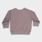 Infants Dusty Mauve Round Neck Regular Fit Sweatshirt, चारकोल, small image number null