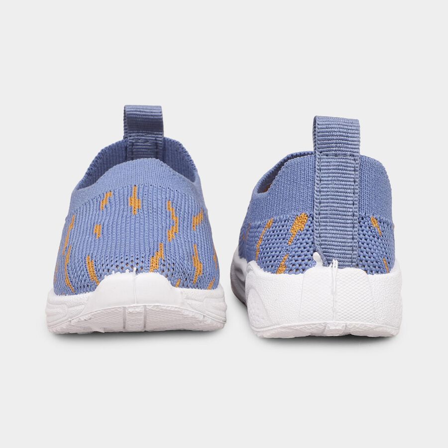 Boys Muted Steel Blue Slip-On Casual Shoes, Blue, large