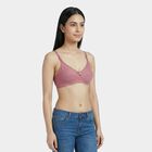 Women's Light Pink Cotton Round Neck Classic Bra, Light Pink, small