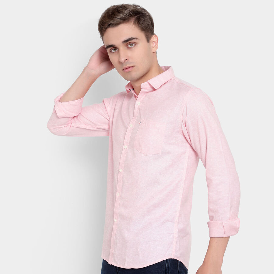 Solid Casual Shirt, Red, large image number null