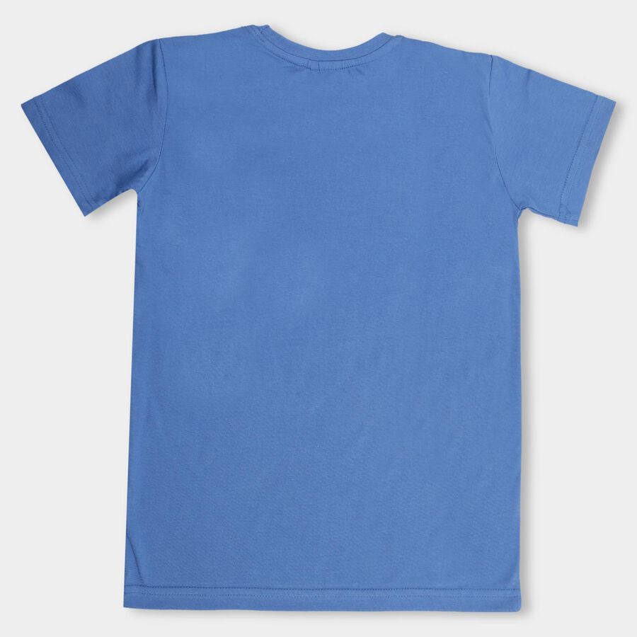 Boys' Half Sleeves T-Shirt, Mid Blue, large image number null
