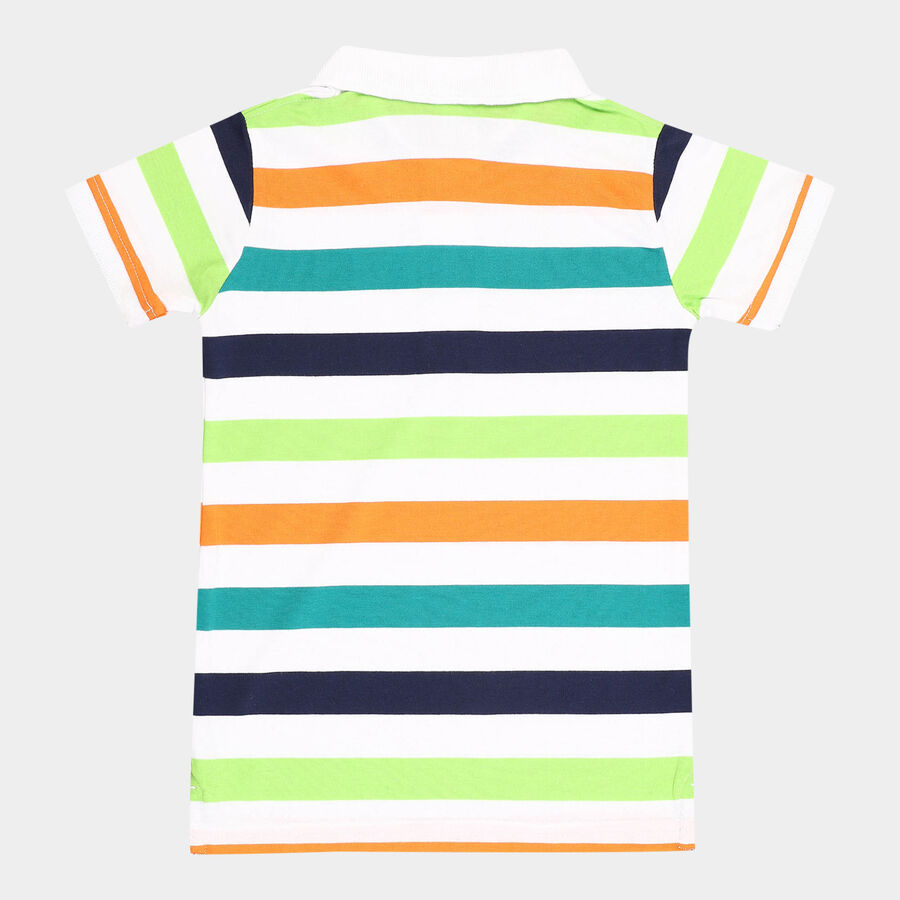 Boys Stripes T-Shirt, सफ़ेद, large image number null