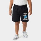 Boys Navy Blue Regular Fit Printed Bermuda Shorts, Navy Blue, small