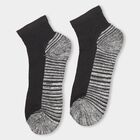 Men's Black and Gray Ankle-Length Striped Socks Pack of 3, हल्का ग्रे, small image number null