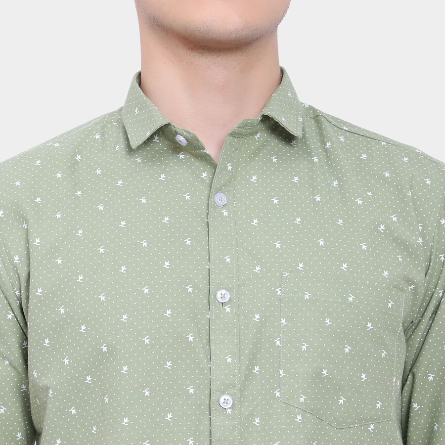 Printed Casual Shirt, Light Green, large image number null