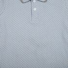 Boys Light Blue Polo Neck Printed Baba Suit, मध्यम नीला, small